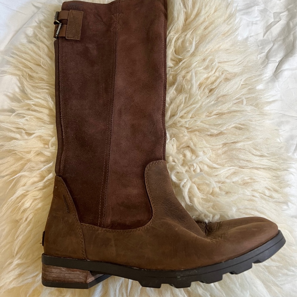 NWOT Sorel Tall Brown Waterproof Suede Boots | Women’s 8.5